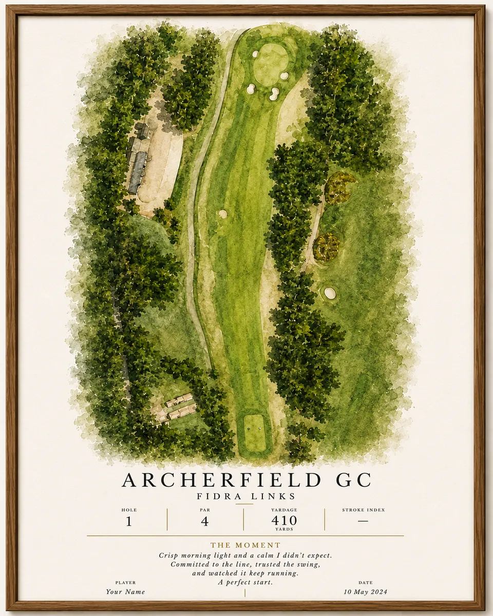 Courseform Signature golf hole art style