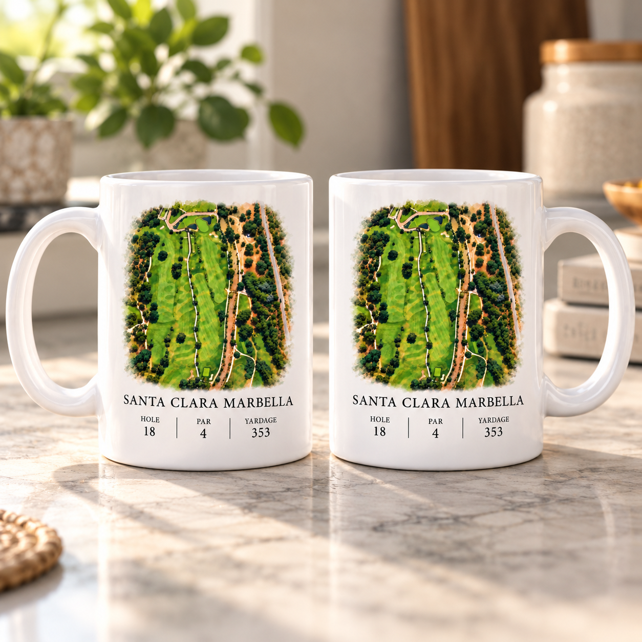 Your golf hole artwork printed on a mug