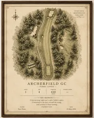 Vintage golf hole art style