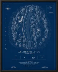 Blueprint golf hole art style